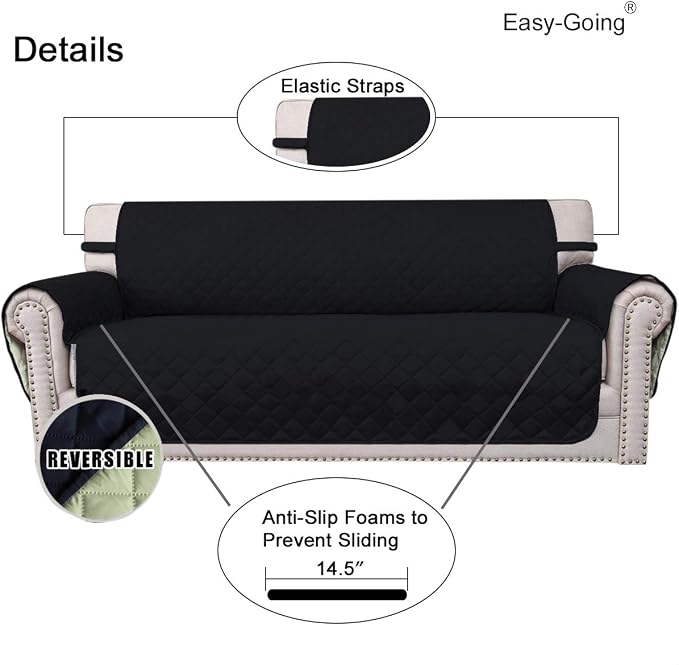 Easy-Going Reversible Couch Cover, 3 Cushion Sofa, Water Resistant Furniture Mat - Image 3