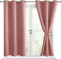 Blackout Curtains for Bedroom, 2 Panels, Dusty Rose, 42 x 54 Inch | Thermal by Hiasan