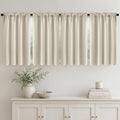 MIULEE Set of 4 Beige White 45 Inch Short Blackout Kitchen Window Curtains | by MIULEE