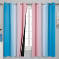 Pink and Blue Ombre Curtains for Bedroom 63 Inch Long | Room Darkening Curtains by ESTELARTEXTILER