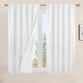 White 100% Blackout Linen Curtains 54 Inch Length by LAMIT