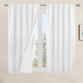 48 Inch 100% Blackout Short Linen Curtains by LAMIT