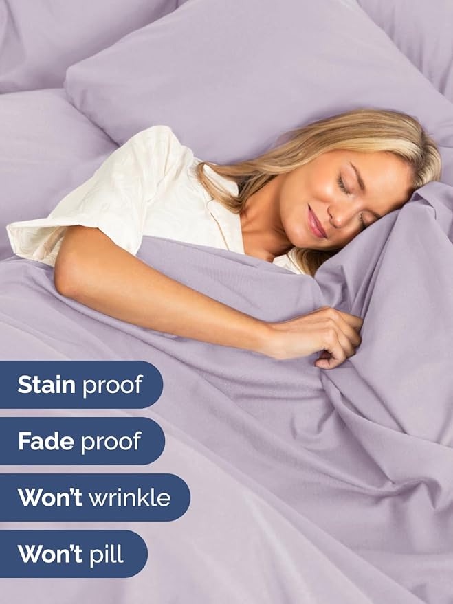 Extra Deep Cal King Sheet Set - 6 Piece Breathable & Cooling Sheets - Hotel Luxury Bed Sheets Set - Easy Fit - Soft, Wrinkle Free & Comfy Sheets Set - Light Lavender Sheet Set w/Extra Deep Pockets