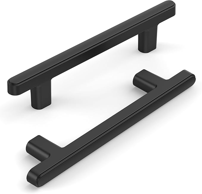 10 Pack 3.75 Inch(96mm) Kitchen Cabinet Handles Matte Black Cabinet Pulls Kitchen Cabinet Hardware Drawer Pulls for Cupboard Wardrobe