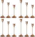 Candlestick Holders Rose Gold, 12 Packs Taper Candle Holder for Candlesticks, Candle Sticks Holder Decor for Home Decor