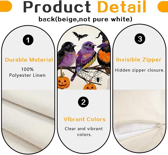 RABUSOFA Halloween Pillow Covers 12x20 Inch Halloween Decorations - Image 7
