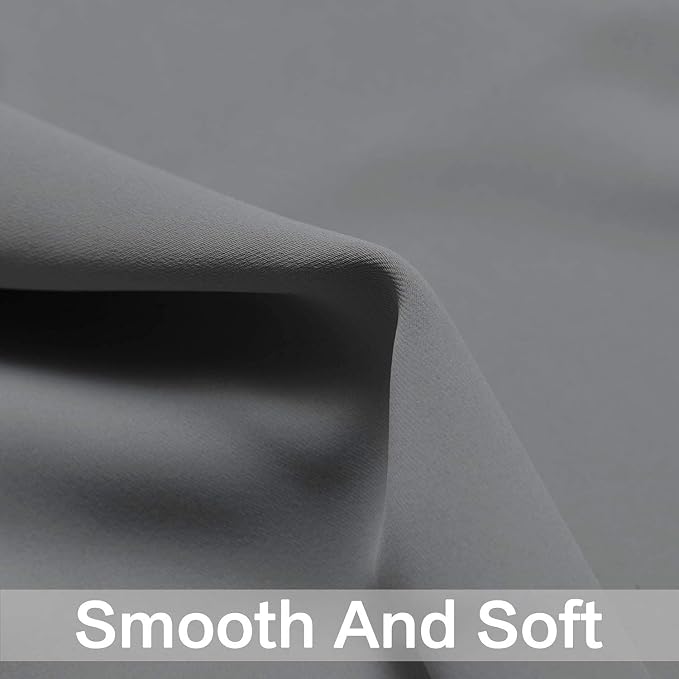 Yakamok Grey Room Darkening Curtains 42x63 inch Gray Grommet-Living Room | 2 - Image 4