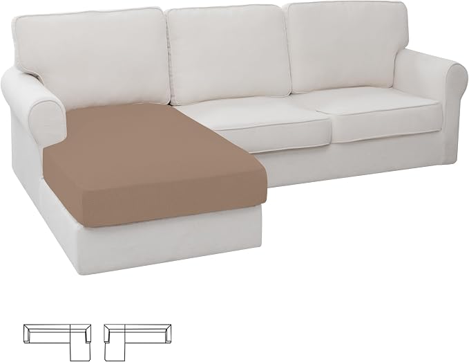Easy-Going Stretch 1 Piece Chaise Lounge Cushion Slipcover | Sectional Couch by Easy-Going