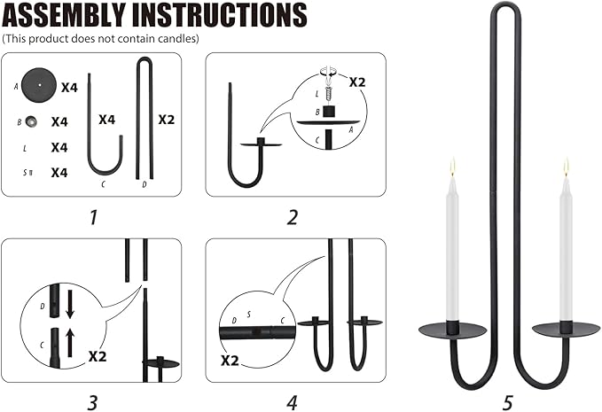 Wall Sconce Candle Holder Metal Hanging Wall Decorations for Home,Living Room, Bathroom, Dining Room, Set of 2（Black