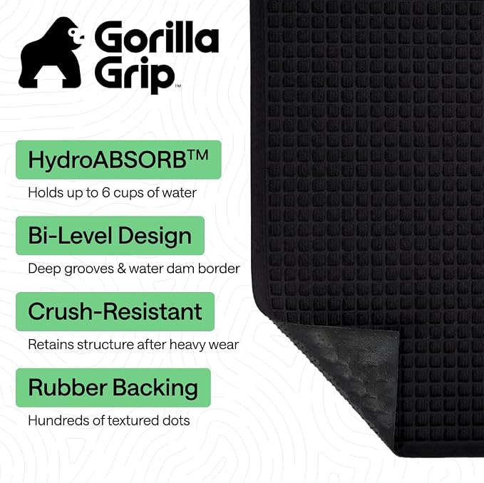 GORILLA GRIP® Ultra Absorbent Front Door Mat Outside Entrance, Traps Dirt and - Image 2