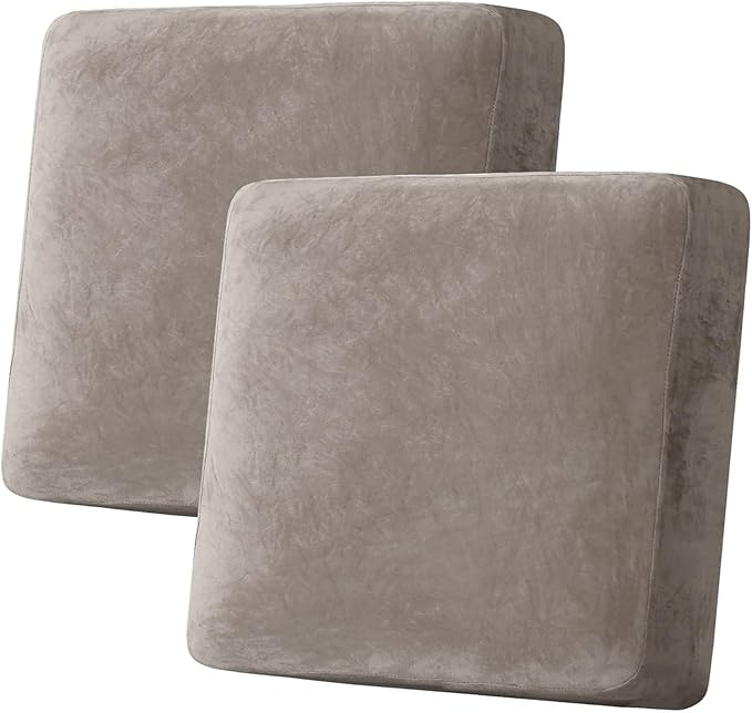 H.VERSAILTEX Velvet Stretch Couch Cushion Cover Plush Cushion Slipcover by HVERSAILTEX