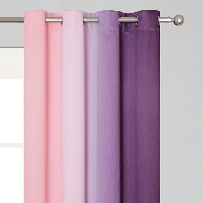 Pink and Purple Ombre Blackout Curtains - Image 4