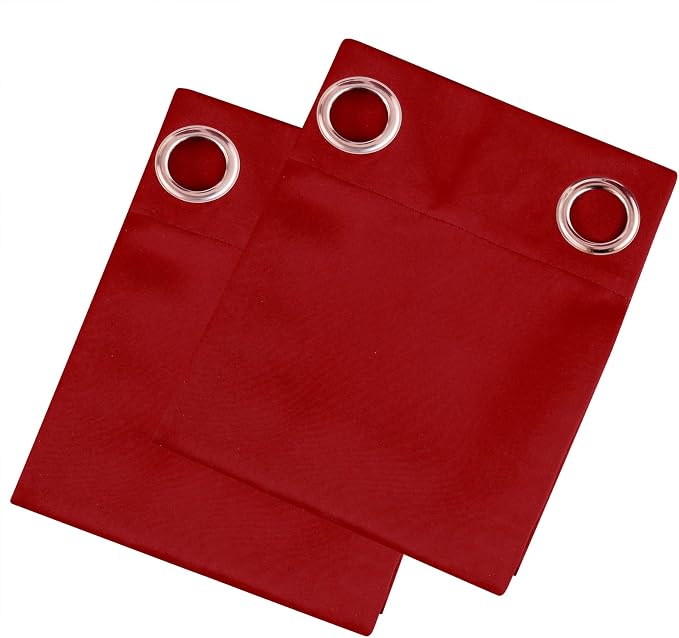 Blackout Curtains 52 x 90 Inch Long Bright Red Curtains Set of 2 Panels Room - Image 9