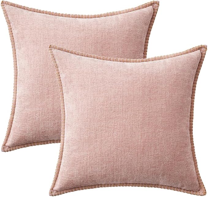 MIULEE Decorative Couch Throw Pillow Covers 20x20 Inch Pink 2 Pack | Farmhouse - Image 6