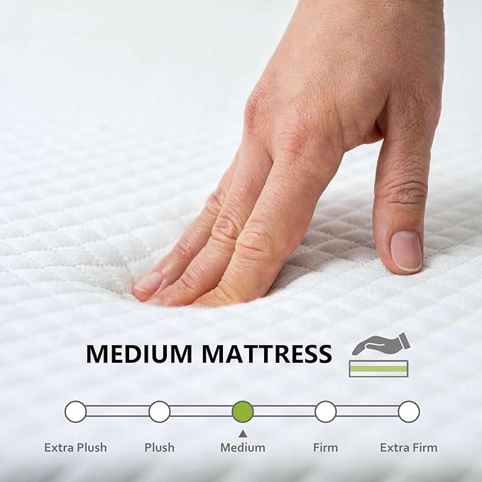 PayLessHere 5 Inch Gel Memory Foam Mattress Medium Firm Mattresses CertiPUR-US Certified Bed-in-a-Box Pressure Relieving Twin XL Size,Fiberglass Free，White
