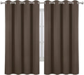 Chocolate Brown Blackout Curtains 66 x 63 Inch Length/Set of 2 Curtain by Lemomo