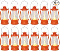 12Pcs Orange Mini Lanterns for Fall Halloween Thanksgiving & Western Camping Decor – Small Lantern Decorative for Table Centerpiece, Hanging Ornaments for Christmas Wedding & Cowboy Party