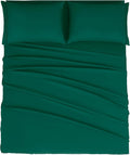 Mejoroom King Size Bed Sheet Set - Hotel Luxury 1800 Bedding Sheets & Pillowcases - 16" Deep Pocket Fitted Sheet, Soft, Wrinkle& Breathable, Fade Resistant - 4 Piece(King, Emerald Green)