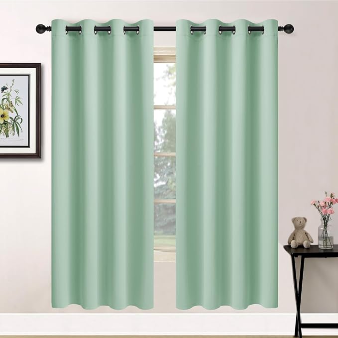 Yakamok Room Darkening Curtains 52x72 inch Light Sage Green-Living Room | 2 by Yakamok