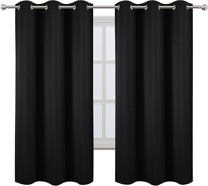Blackout Curtains 42 x 63 inch/Black Curtains Set of 2 Panels/Thermal Insulated - Image 2