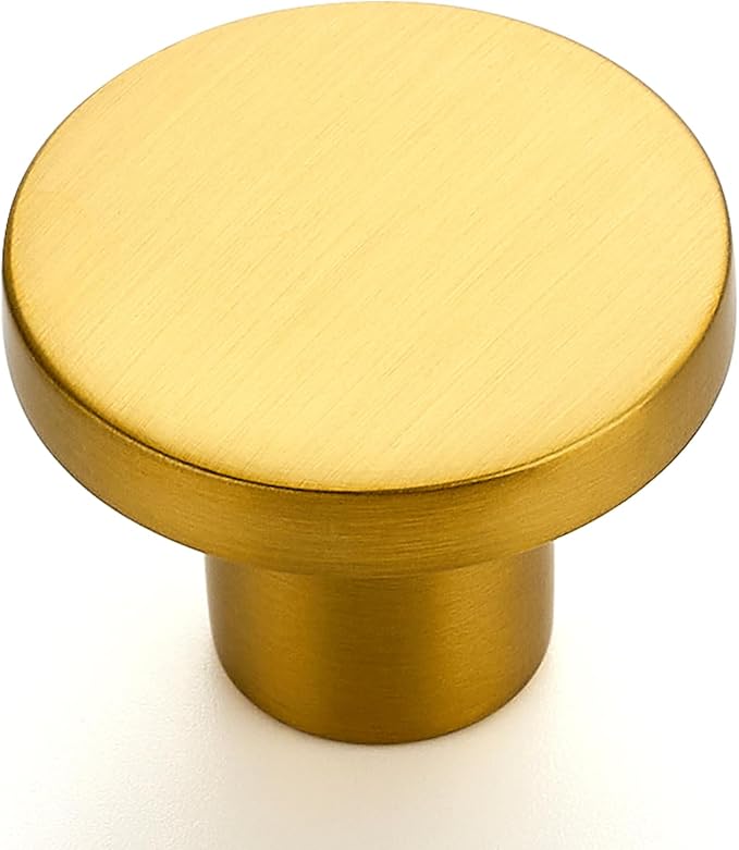 Ravinte 50 Pack Cabinet Knobs Gold Kitchen Cabinet Knobs Round Dresser Drawer Pulls Closet Door Pulls 1-1/5 Inch