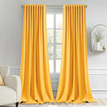 MIULEE Yellow Back Tab Blackout Curtains 52x96 Inch Long 2 Panels Set | Rod by MIULEE