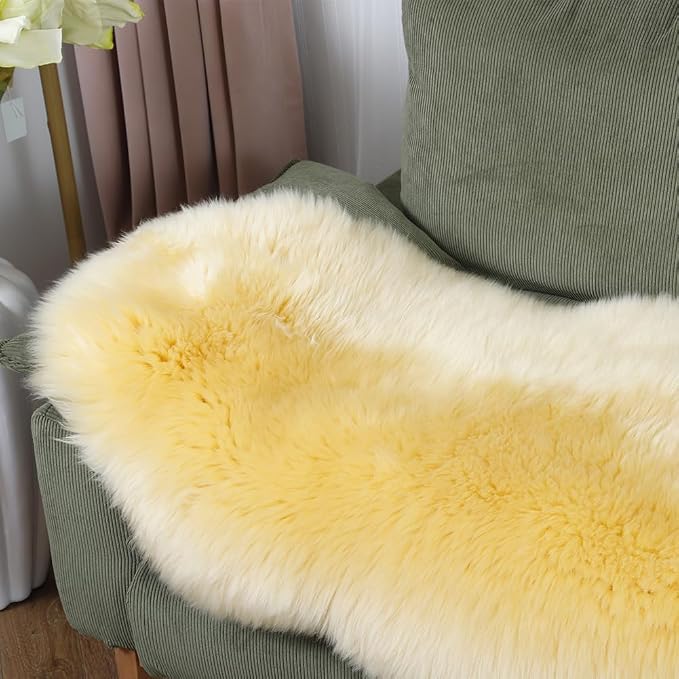 LLB Genuine Sheepskin Area Rug Wool Rug Fur Carpet Fluffy Shaggy Fur Rug - Image 4