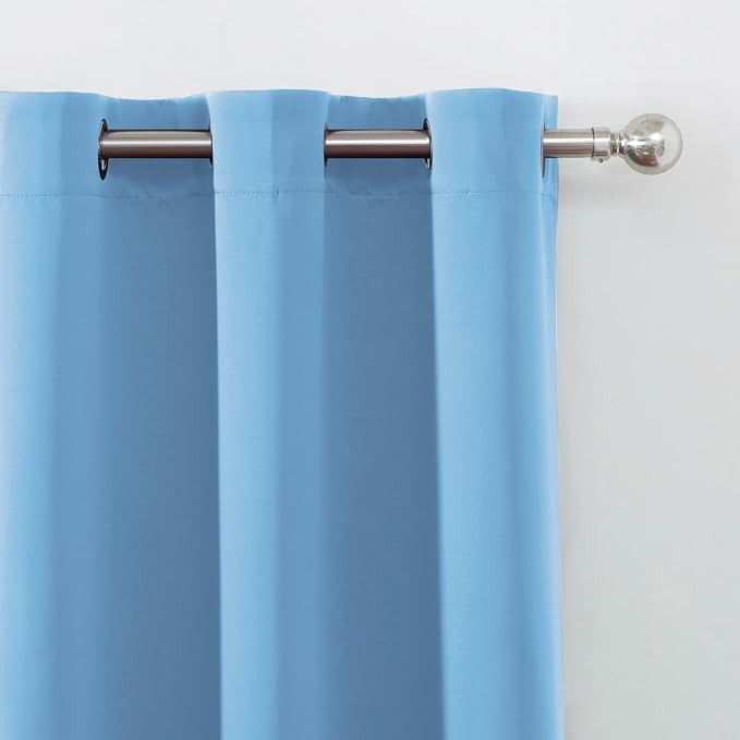 Sky Blue Blackout Curtains 34 x 63 Inch Length/Set of 2 Curtain Panels/Thermal - Image 6