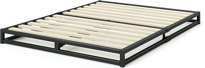 Zinus Joseph Low Profile 6 Inch Platform Bed Frame, Wood Slat Support, No Box Spring Needed, Eco Friendly WonderBox(TM) Packaging, Easy Assembly, Black, Full