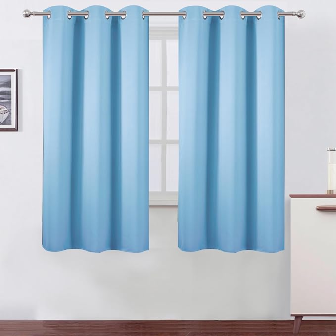 Blackout Curtains 40 x 63 inch/Sky Blue Curtains Set of 2 Panels/Thermal by Lemomo