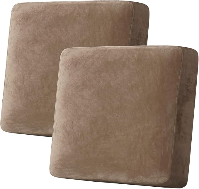 H.VERSAILTEX Velvet Stretch Couch Cushion Cover Plush Cushion Slipcover by HVERSAILTEX