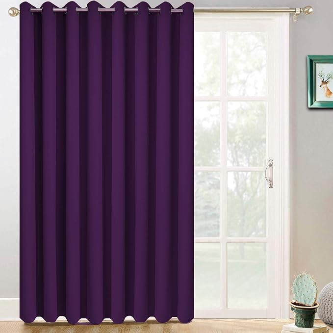 Yakamok Purple Room Darkening Curtains 84 inch Sliding Door Drapes | 1 by Yakamok