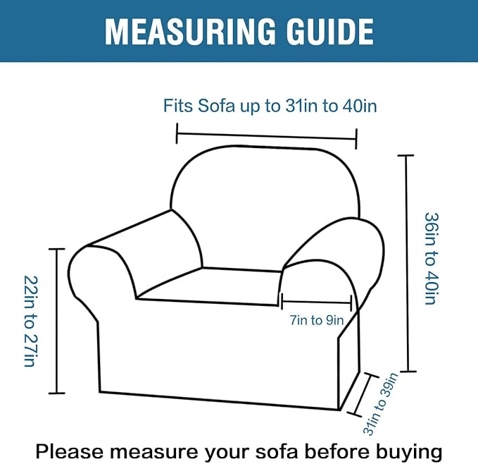 H.VERSAILTEX Stretch Armchair Slipcover Couch Cover Furniture Protector High - Image 2