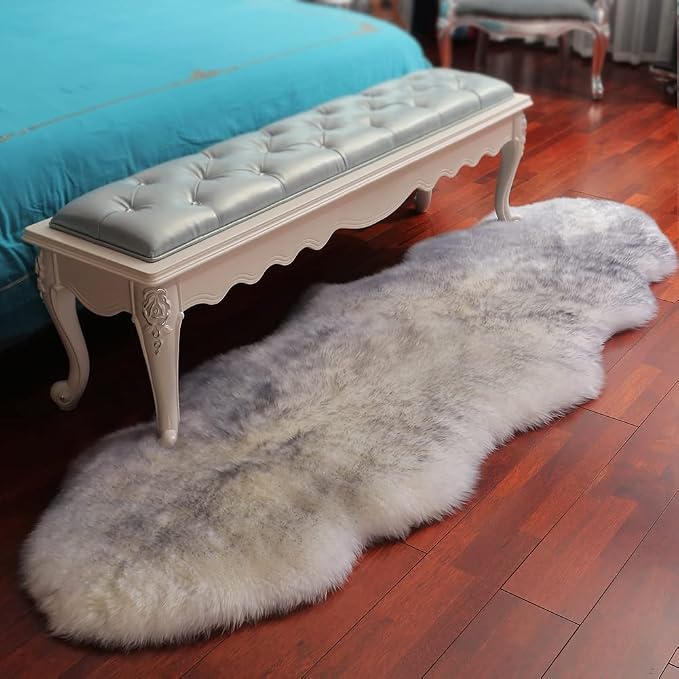 IRIWOOL Premium Genuine Fur Sheepskin Rug Real Australia Sheepskin Natural - Image 3