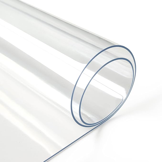 Deep Dream 1.5mm Thick 48 Inches Clear Round Table Protector, Round Table Cover, Tablecloth Protector, Table Protector for Dining Room Table & Office