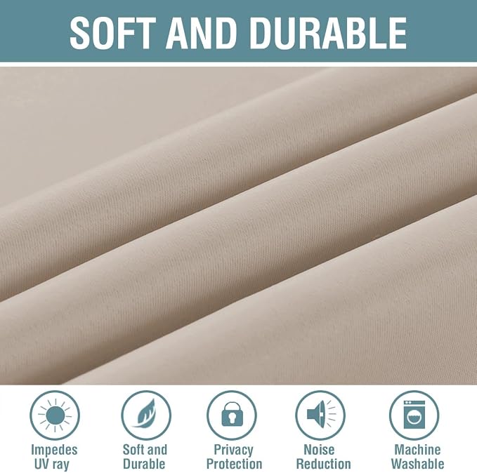 H.VERSAILTEX Blackout Patio Curtains 100 x 90 Inches - Image 4