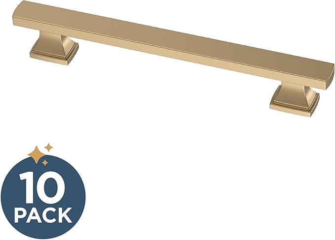 FRANKLIN BRASS Tiered Foot (10-Pack) Cabinet Handles 5-1/16" Hole Center Pulls | Champagne Bronze Hardware Kitchen Door, Drawers, Dressers, Furniture P49574C-CZ-B