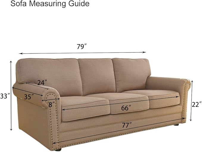 PureFit Stretch Couch Covers for Sofa Large Sofa Slipcovers Navy | 1-Piece - Image 6
