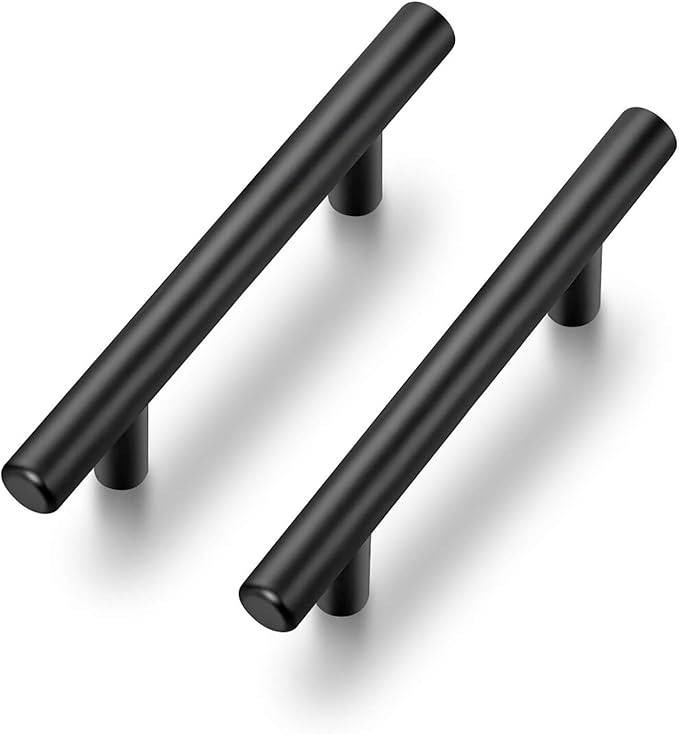 Ravinte 5 Pack 6 inch Cabinet Pulls Matte Black Stainless Steel Kitchen Cupboard Handles Cabinet Handles 3.5” Hole Center
