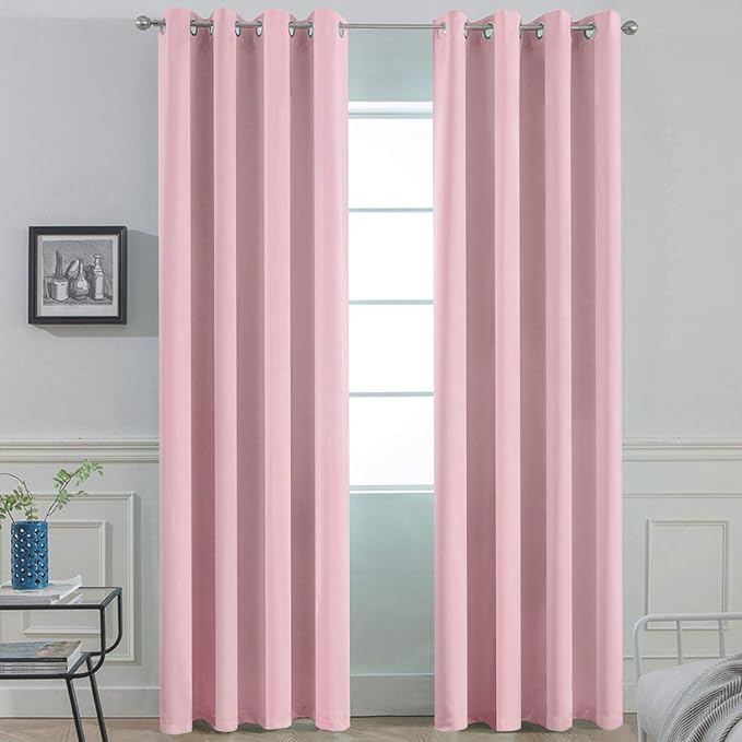 Yakamok Room Darkening Curtains 52x96 inch Long Pink-Living Room | 2 panels by Yakamok