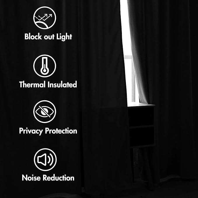 MIULEE Greyish White Velvet Blackout Curtains 52x108 inches 2 Panels | Luxury - Image 5