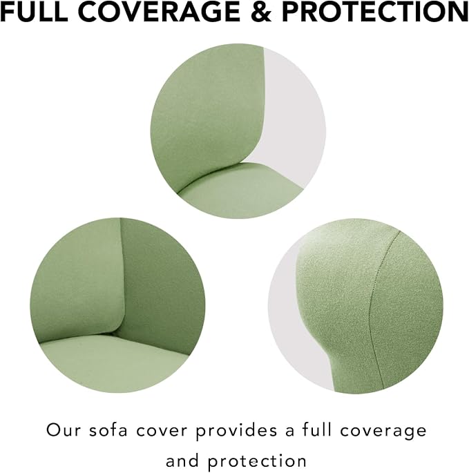 PureFit Stretch Couch Covers for Sofa Large Sofa Slipcovers Sage Green | - Image 4