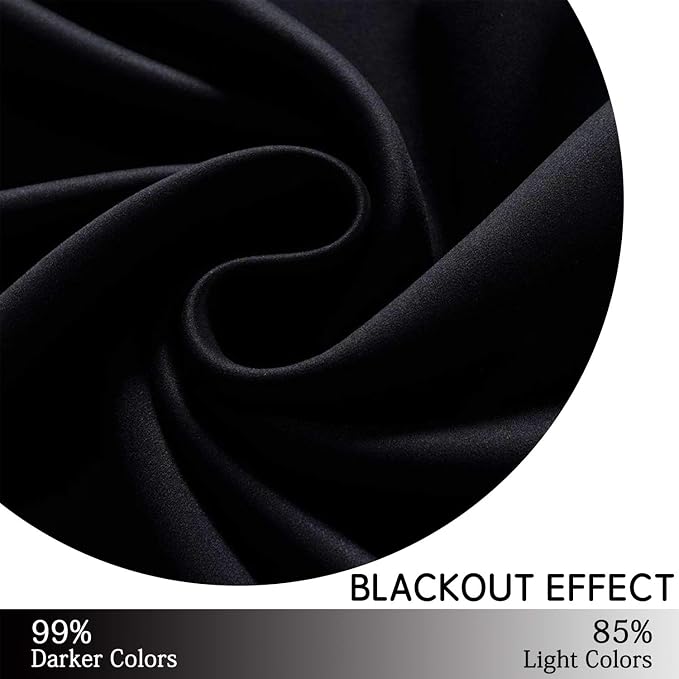 Yakamok Room Darkening Curtains 52x45 inch Length Black-Living Room | 2 panels - Image 6
