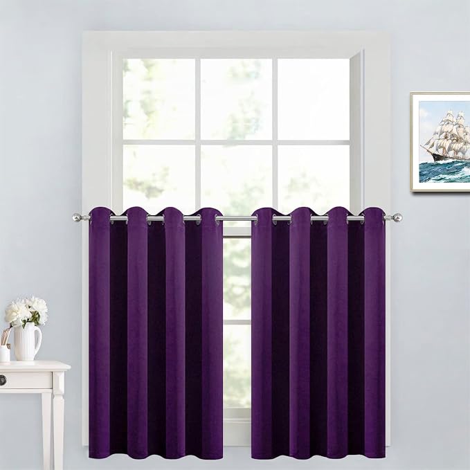Yakamok Purple Room Darkening Window Curtains 52x36 Inch by Yakamok