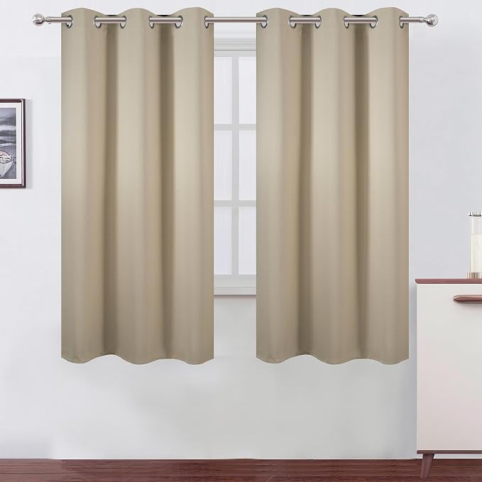 Blackout Curtains 40 x 63 inch/Beige Curtains Set of 2 Panels/Thermal Insulated by Lemomo