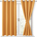 Blackout Curtains for Bedroom, Pumpkin Orange, 52 x 45 Inch | Thermal Insulated by Hiasan