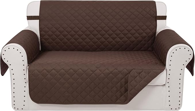 Reversible Loveseat Couch Sofa Covers, Chocolate | Loveseat Covers - Image 2