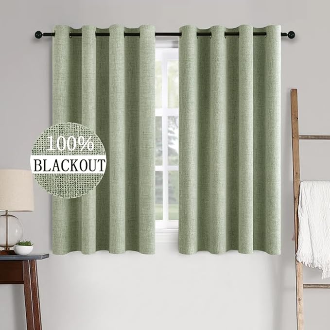 MIULEE 100% Blackout Linen Curtains by MIULEE