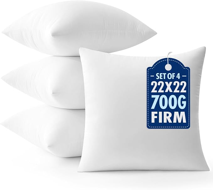 MIULEE 22x22 Throw Pillows Inserts 4 Pack, Decorative Pillows by MIULEE