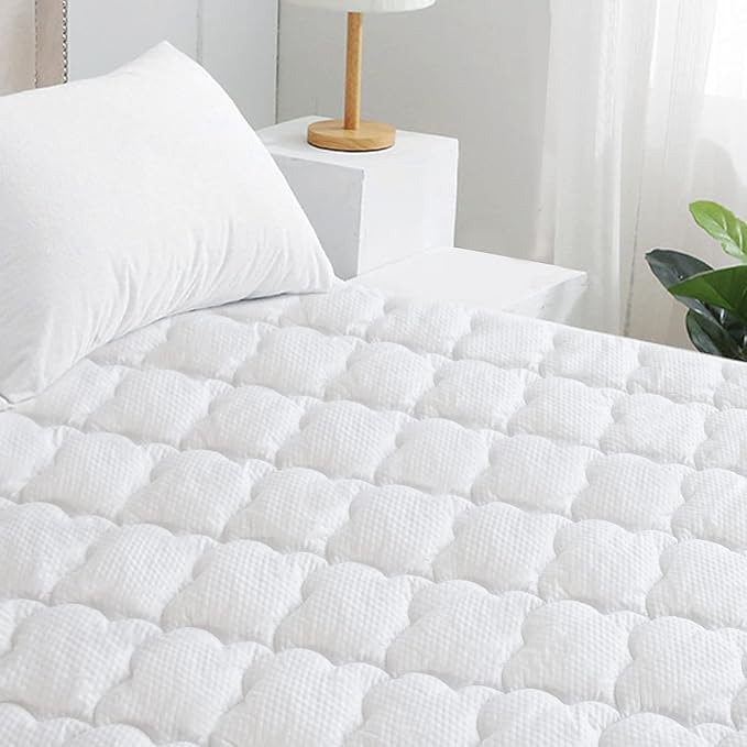 Twin Air Mattress Pad Sheets Cover, Air Mattress Topper Protector Plush Quilted, Soft Breathable and Noiseless Down Alternative Mattress Pad with Deep Pocket Fits Up to 16 inch Mattress